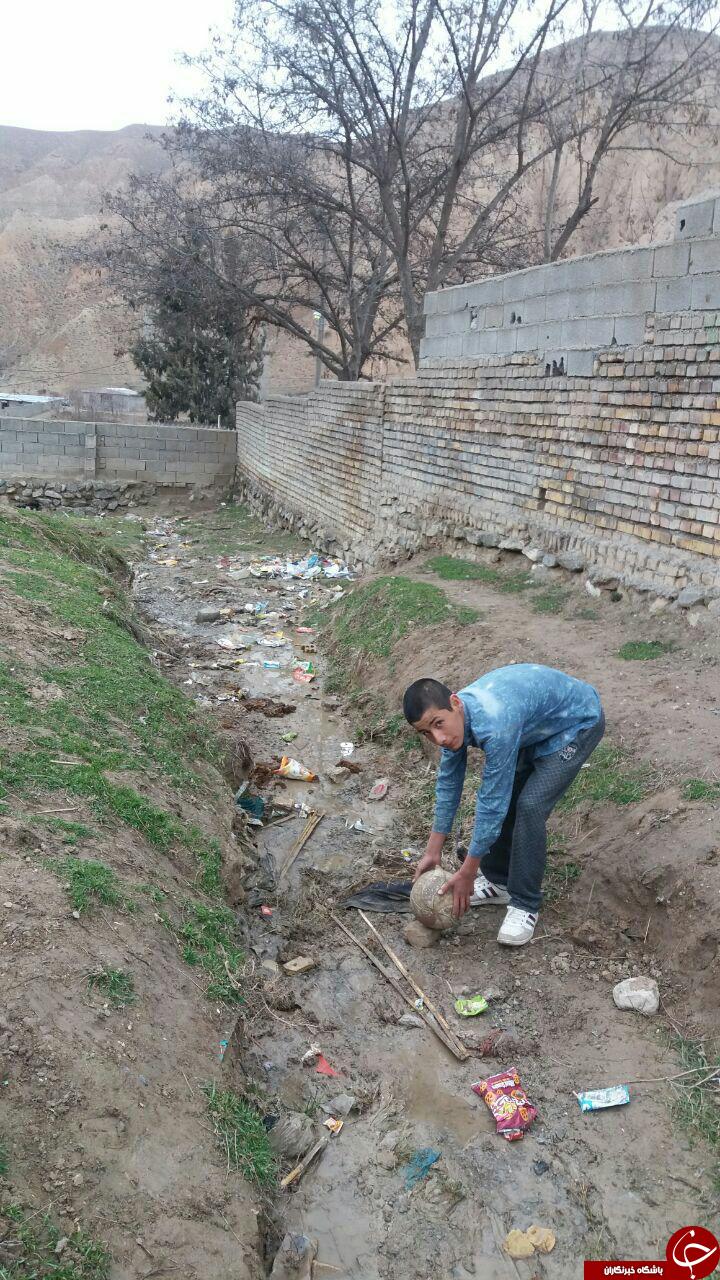 جوی فاضلابی که از وسط حیاط مدرسه می&zwnj;گذرد + تصاویر