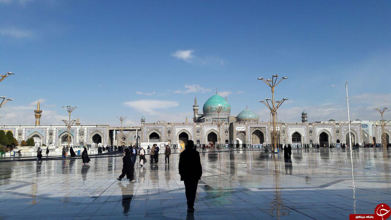حال و هوای بارانی در حرم حرم امام رضا (ع) + تصاویر