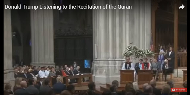 قرائت قرآن در حضور دونالد ترامپ +فیلم