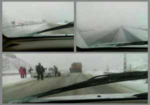 برف ، باران و مه در بعضی محورهای خراسان رضوی