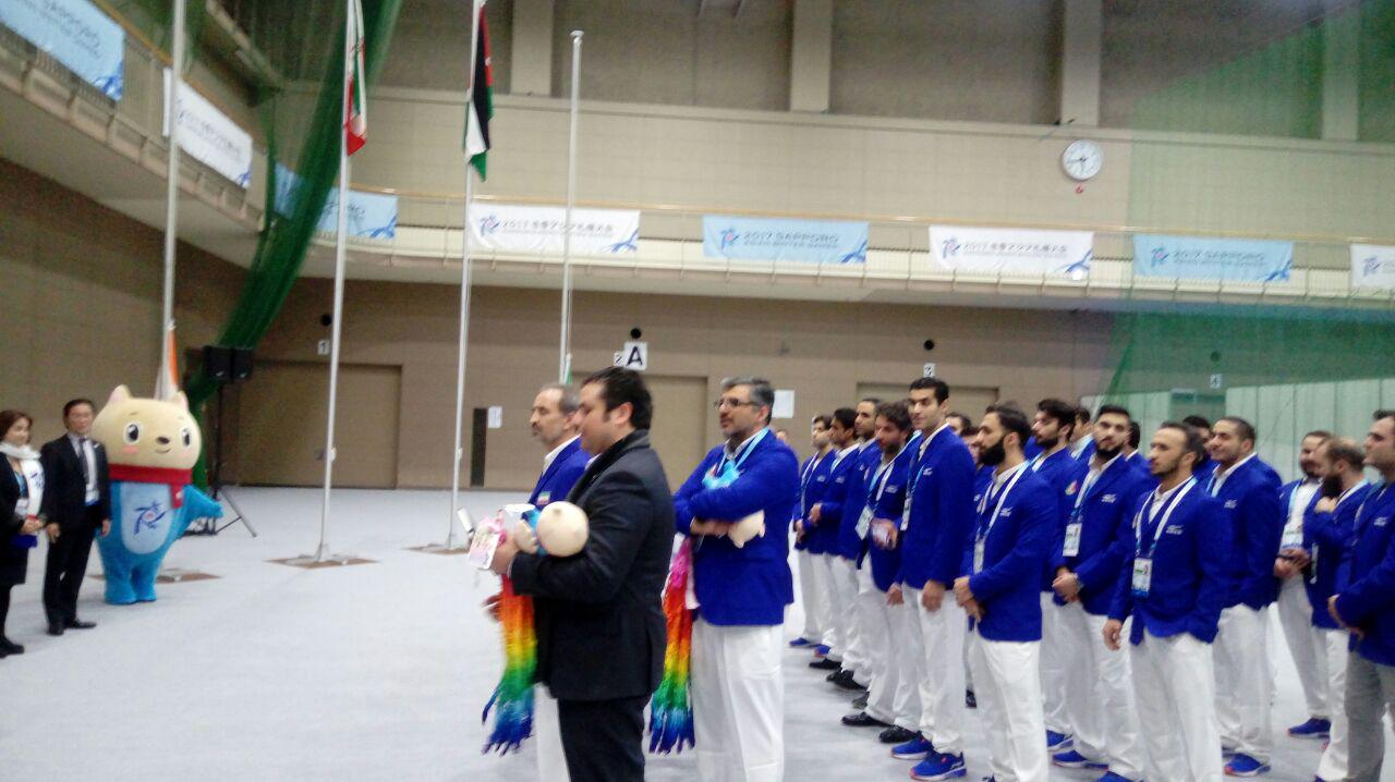 اهتزاز پرچم جمهوری اسلامی ایران در ساپارو اهتزاز پرچم جمهوری اسلامی ایران در ساپارو