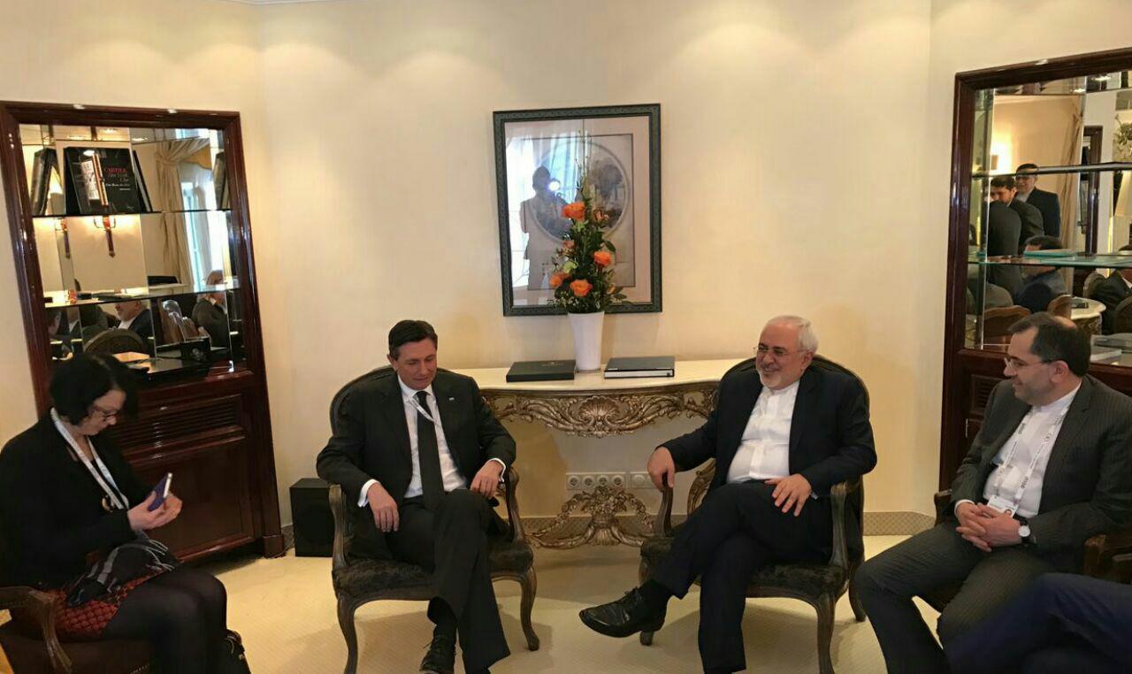 محمدجواد ظریف با رئیس جمهور اسلووونی