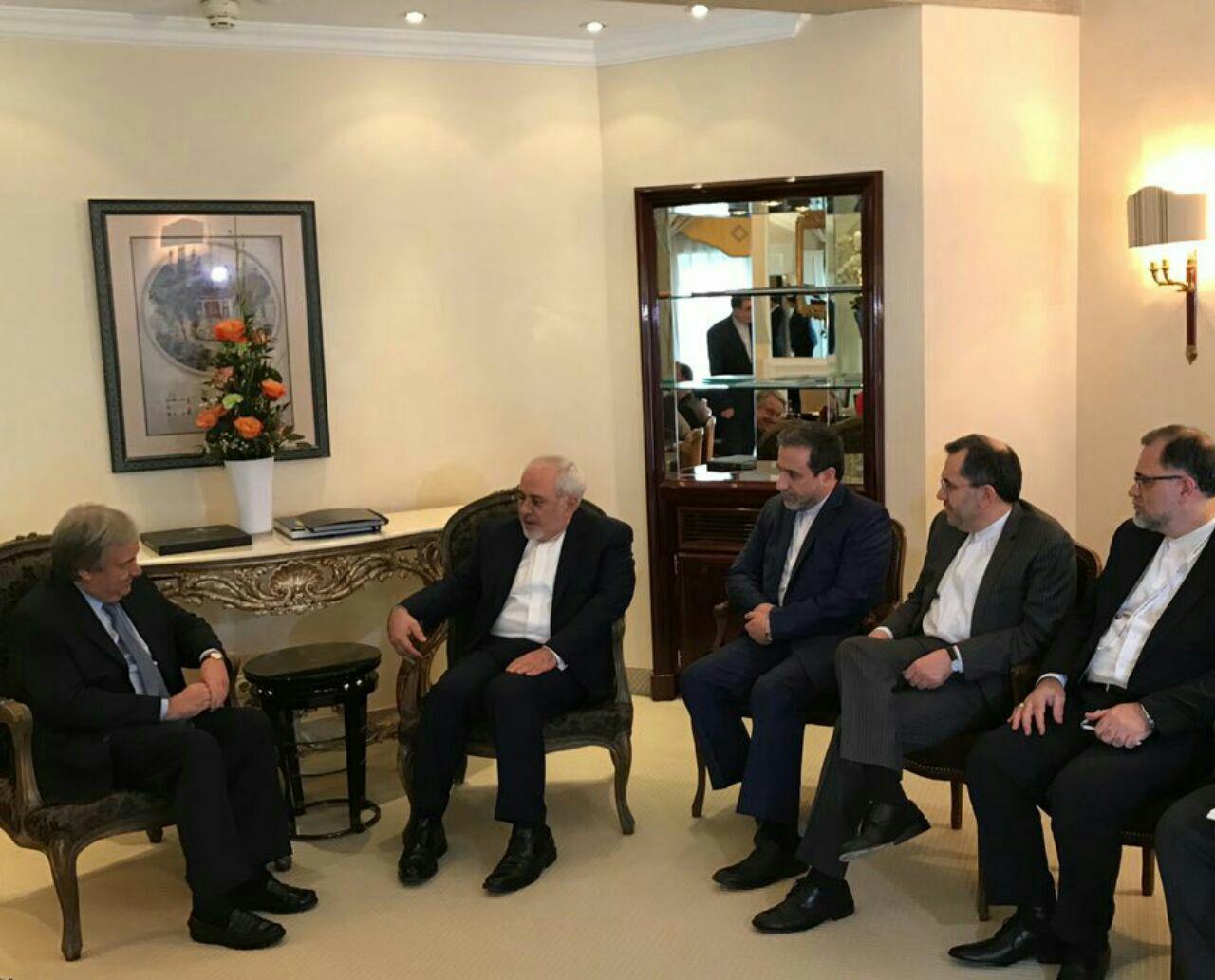 دیدار دبیرکل سازمان ملل و ظریف در مونیخ