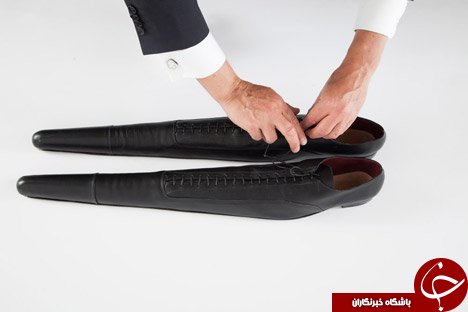 مردی با درازترین کفش های دنیا برای درک بیشتر+تصاویر