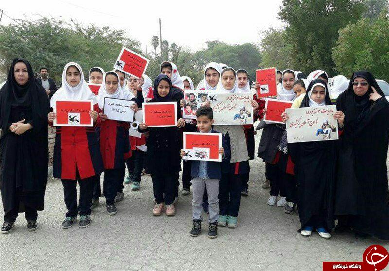 ادای احترام کودکان سوسنگردی به قهرمانان آتش + تصاویر