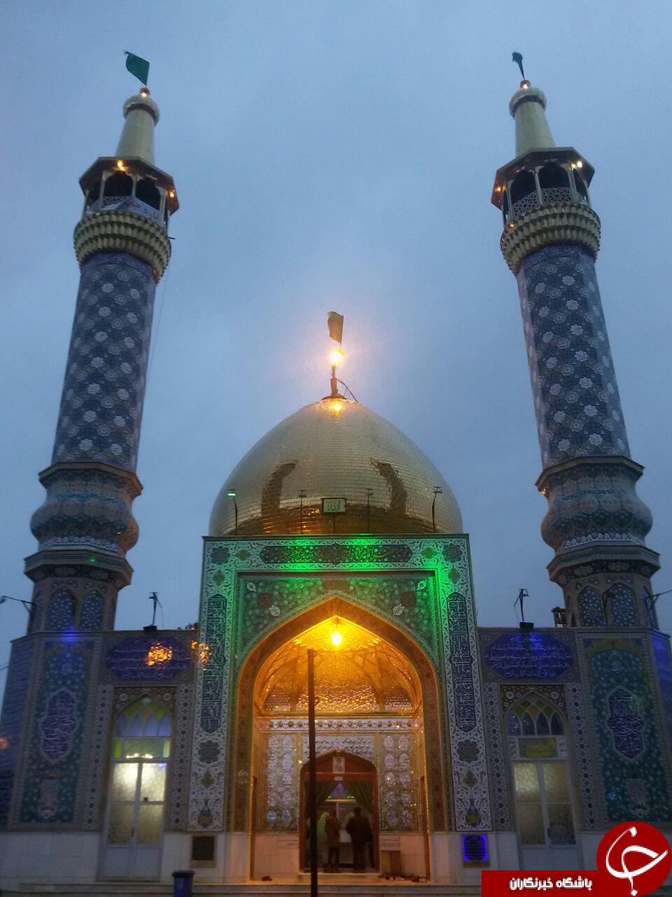 نمایی از امامزاده ابراهیم (ع) در روز بارانی + تصاویر