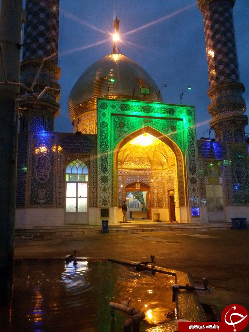 نمایی از امامزاده ابراهیم (ع) در روز بارانی + تصاویر