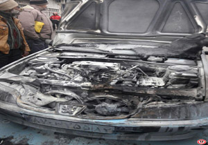 خودرو پژو پارس طعمه حریق شد