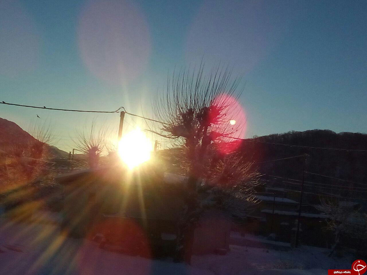طلوع زیبای خورشید در روستای تنگراه + تصاویر