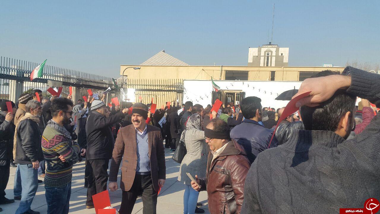 متقاضیان مسکن مهر پردیس مقابل مجلس تجمع کردند + تصاویر