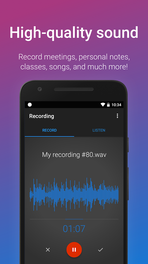 دانلود   Easy Voice Recorder ؛ برنامه ضبط صدا با کیفیت بالا در اندروید