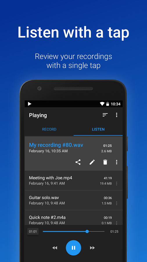 دانلود   Easy Voice Recorder ؛ برنامه ضبط صدا با کیفیت بالا در اندروید