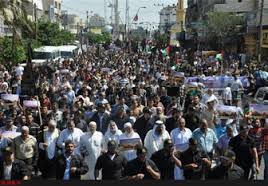 تظاهرات در جنوب نوار غزه در حمایت از اسیران فلسطینی