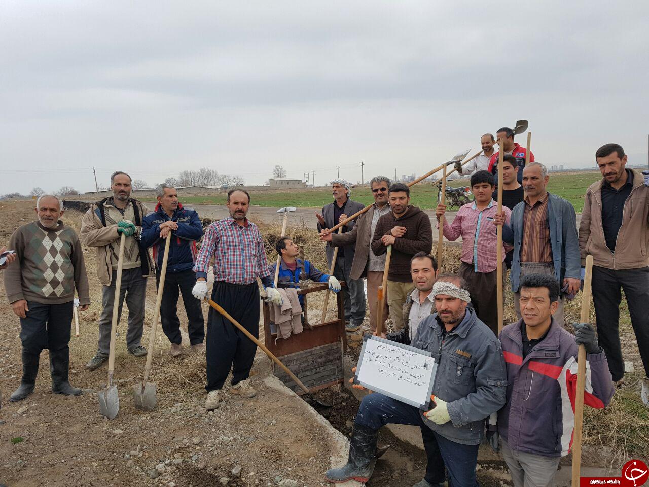 همیاری کشاورزان برای لایروبی کانال آب + تصاویر