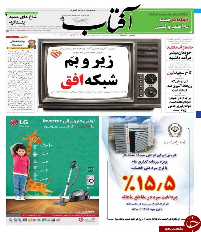صفحه نخست روزنامه های استان یزد