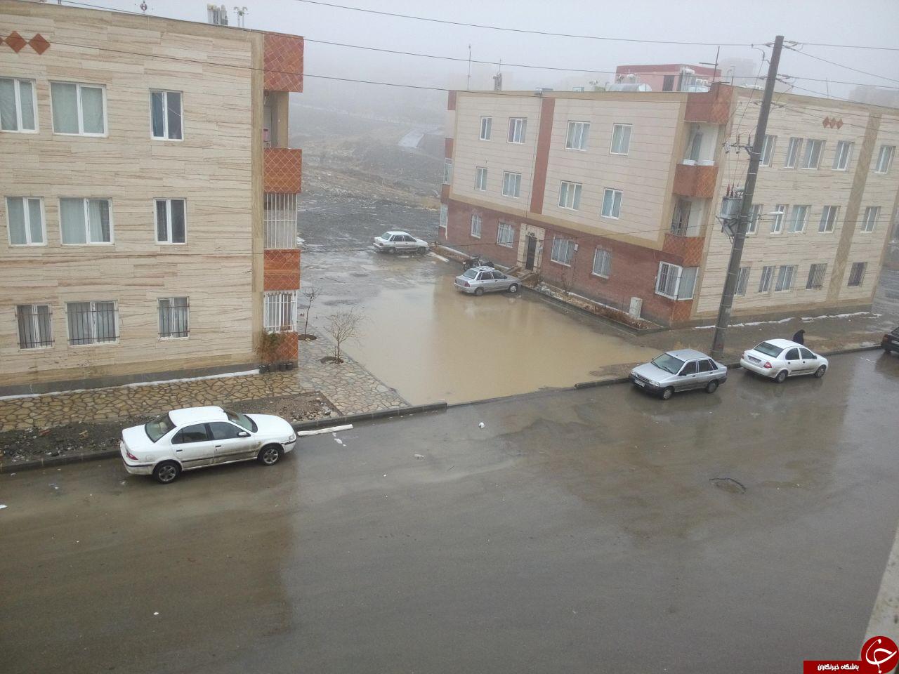 آبگرفتگی معابر در مسکن&zwnj;مهر طرقبه + تصاویر