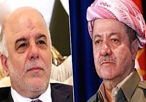 حیدر عبادی و مسعود بارزانی در اربیل دیدار کردند