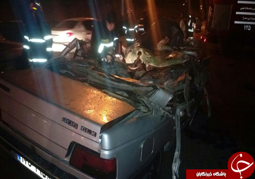 5 کشته و مجروح در برخورد پژو 405 و پژو پارس+تصاویر