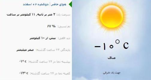آب و هوا - آذربایجان شرقی 2 اسفند ماه  95