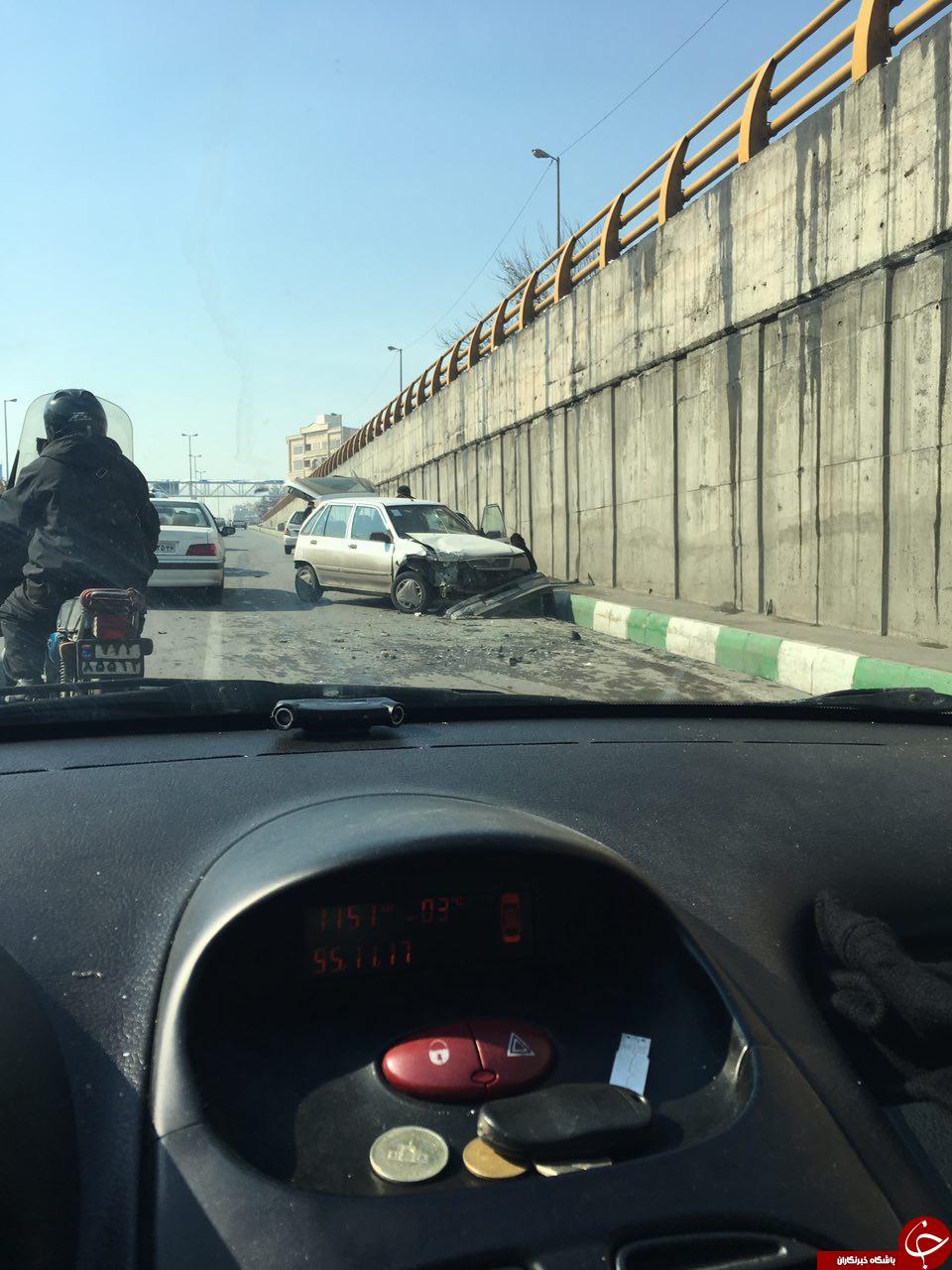 تصادف شدید در زیر گذر جمهوری + تصاویر