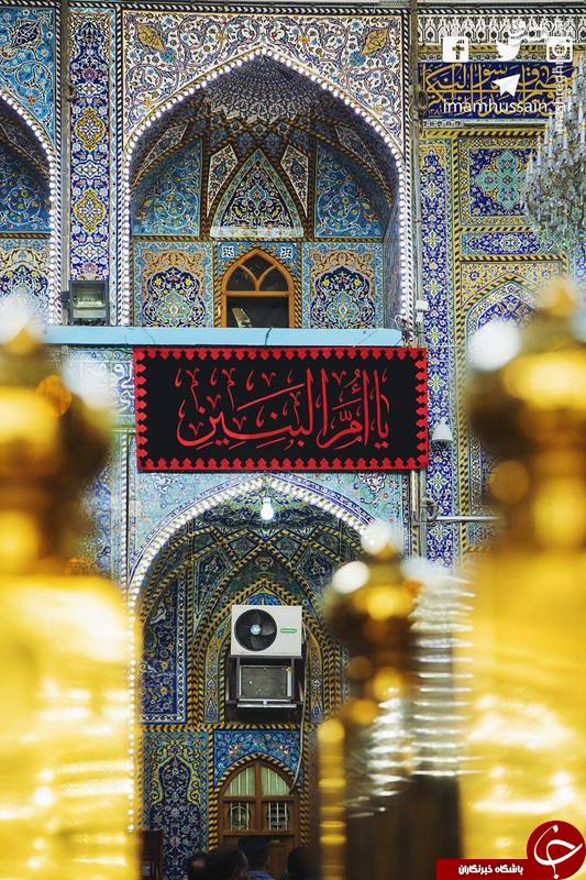 سیاه پوشی حرم امام حسین(ع) در سوگ حضرت ام البنین