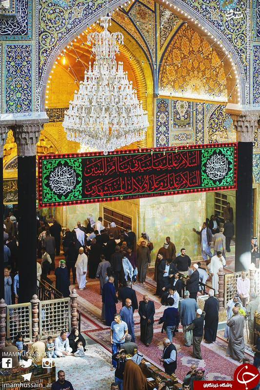 سیاه پوشی حرم امام حسین(ع) در سوگ حضرت ام البنین