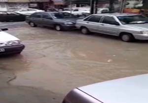دریاچه‌ در خیابان‌های ناهموار سجادیه + فیلم