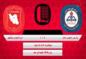 خلاصه بازی پارس جنوبی جم - ایران جوان بوشهر + فیلم