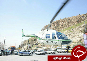 كنترل ترافیك محورهای استان فارس از طریق گشت هوایی