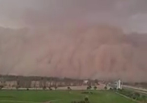 طوفان شن وحشتناک در الجوف عربستان + فیلم