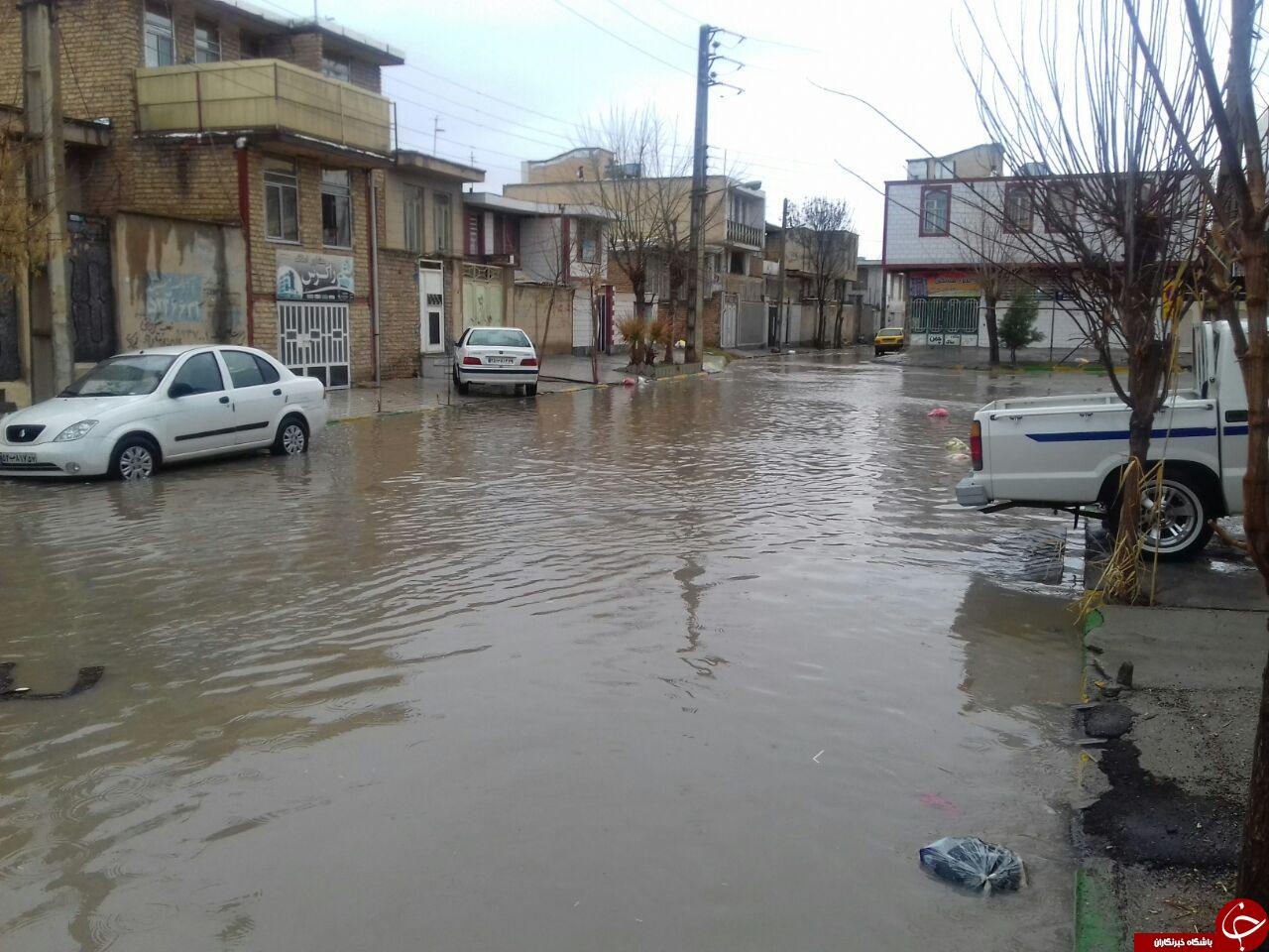 آبگرفتگی در خیابان&zwnj;های اسلام&zwnj;آباد غرب + تصاویر