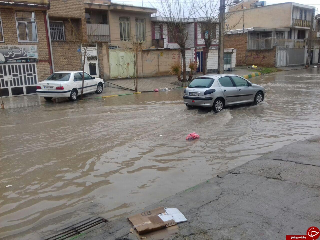 آبگرفتگی در خیابان&zwnj;های اسلام&zwnj;آباد غرب + تصاویر