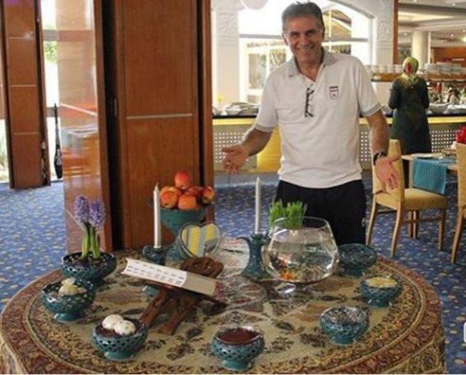 سرمربى و بازيكنان تيم ملى پاى سفره هفت سين