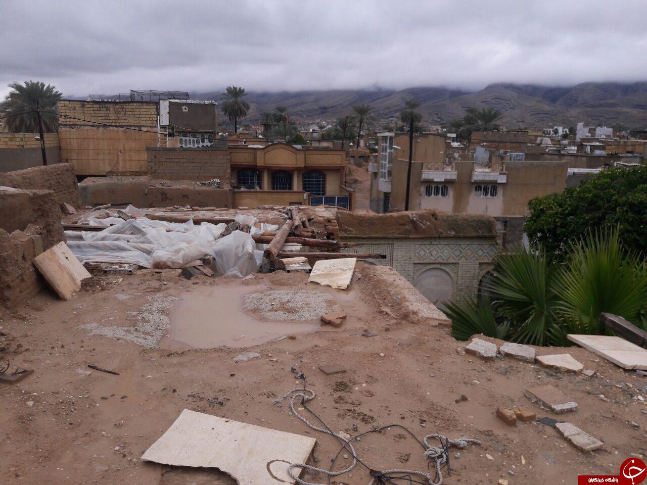 بارندگی جهرم خسارت زا شد + تصاویر