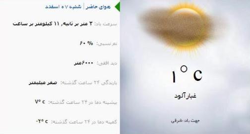 آب و هوا - آذربایجان شرقی 7 اسفند ماه  95