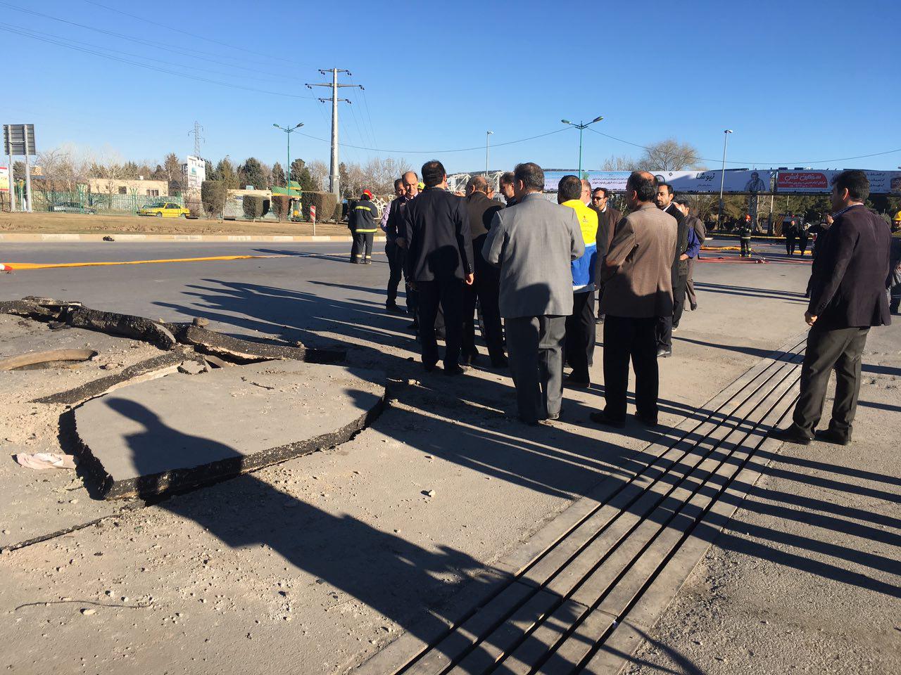 انفجار لوله گاز در میدان ارتش قزوین