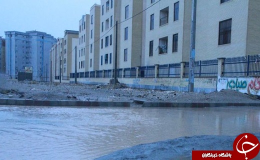 بارش باران منجر به آب گرفتگی معابر در زاهدان شد + تصاویر