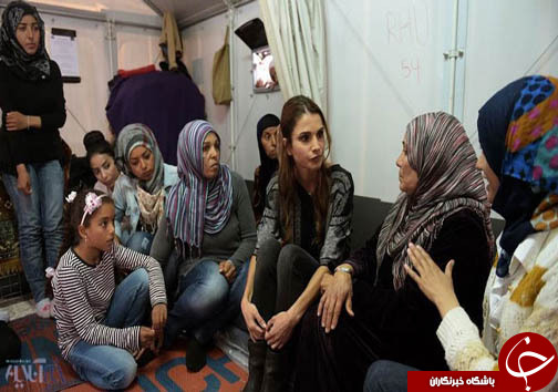 عکس: ملکه اردن در میان پناهجویان