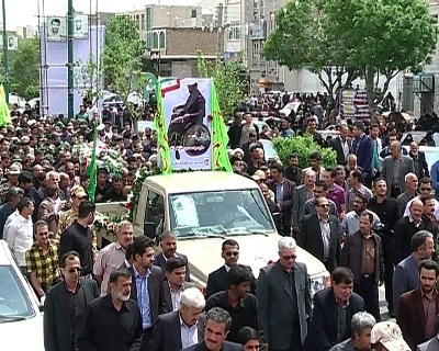 تشییع پبکر جانباز شهید دوران دفاع مقدس در اراک