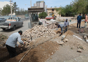 اجرای طرح جهادی شهرداری در بلوار ولیعصر سمنان