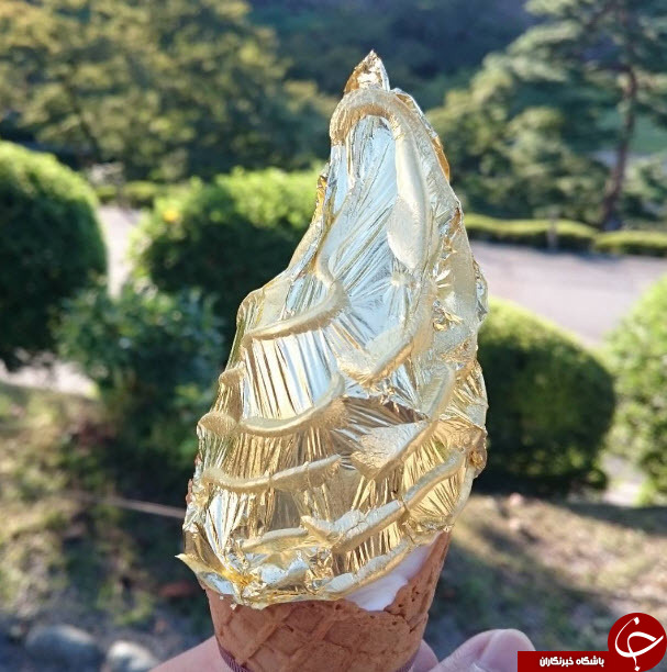 بستنی روکش طلا