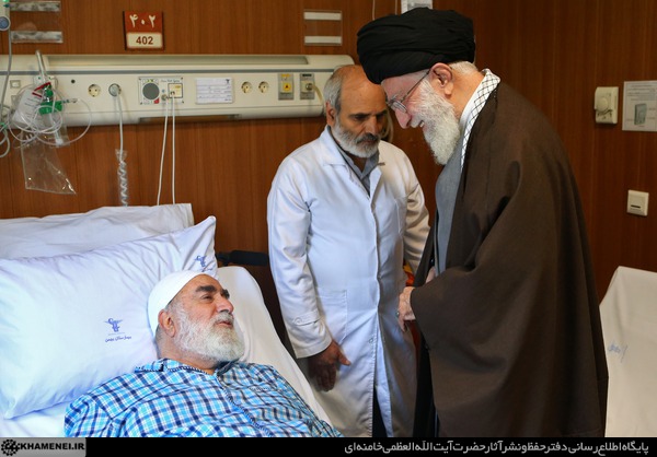 رهبر انقلاب از حجت&zwnj;الاسلام محمدی گلپایگانی و همسر شهید بابایی عیادت کردند