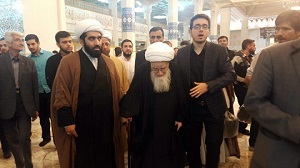 حضور آیت الله العظمی صافی در حرم حضرت معصومه(س)+تصاویر