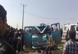 10 زخمی براثر واژگونی مینی بوس در محور سنندج - دیواندره