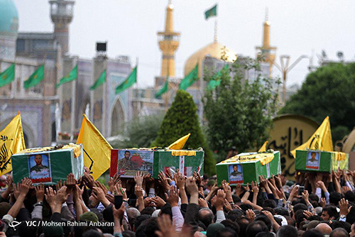 تشیع پیکر مطهر شهدای مدافع حرم در مشهد