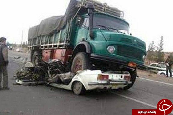 كشته شدن وحشتناکه  ٣ جوان در تصادف رانندگي گيلان+تصویر