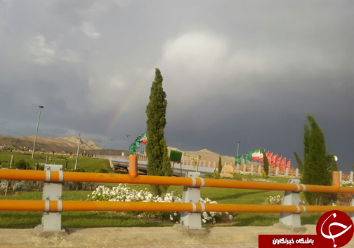 قوس قزح در آسمان شیراز + تصاویر