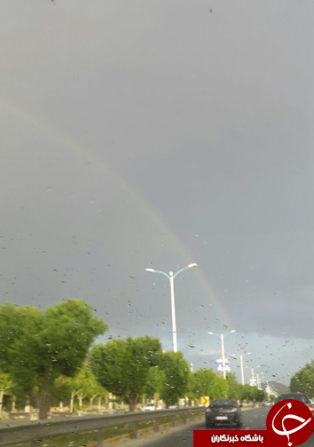قوس قزح در آسمان شیراز + تصاویر
