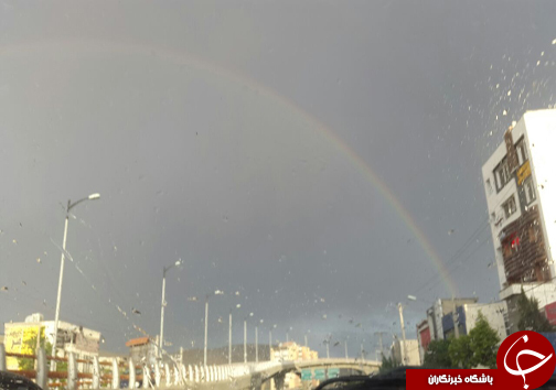 قوس قزح در آسمان شیراز + تصاویر