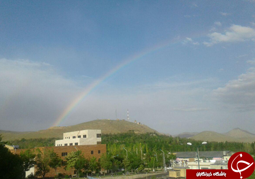 تصاویر دیدنی از رنگین کمان در آسمان شهرکرد